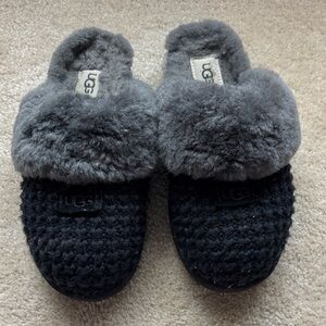 UGG Charcoal and Black Knit Slippers
